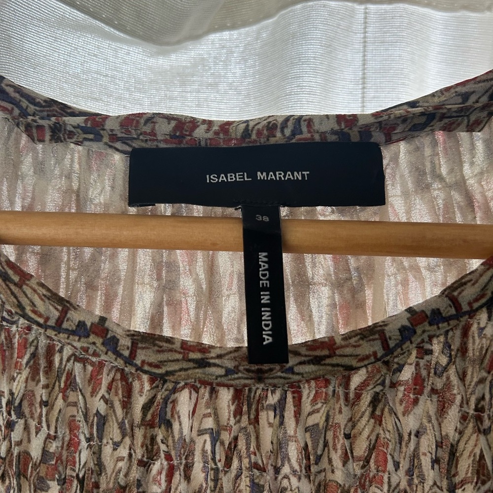 Isabel Marant Patterned Long Sleeve Silk Dress - Picture 4 of 6